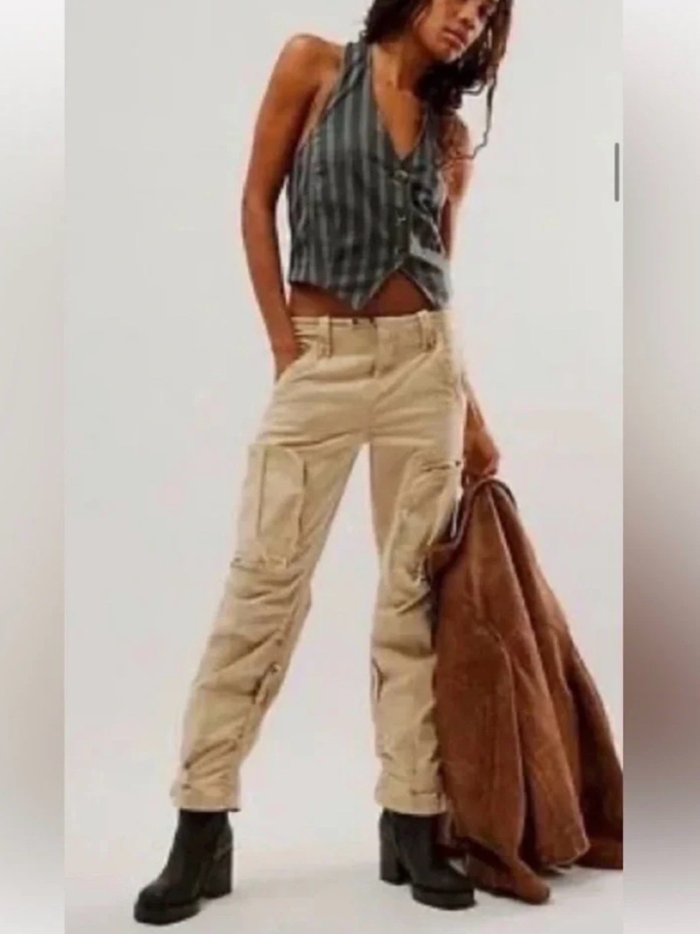 Free People We The Free Can't Compare Slouch Pants Sm Rye / Tan Cargo Pants $148